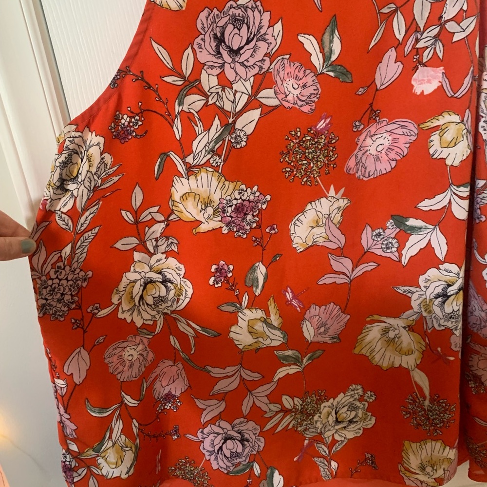 Label Rachel Rachel Roy Floral Lined Sleeveless Blouse Women’s Large Boho - Picture 3 of 9